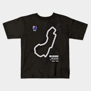 Melbourne Race Track (B&W) Kids T-Shirt